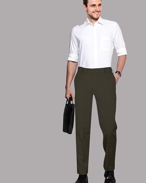 Buy Blackberrys Light Blue Slim Fit Flat Front Trousers for Men's Online @  Tata CLiQ