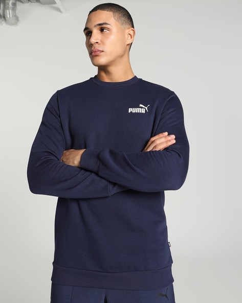 Puma navy blue sweatshirt sale