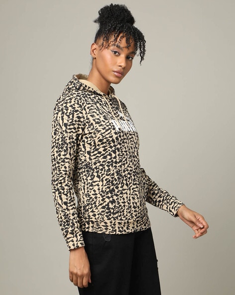 Leopard print sale sweatshirt womens