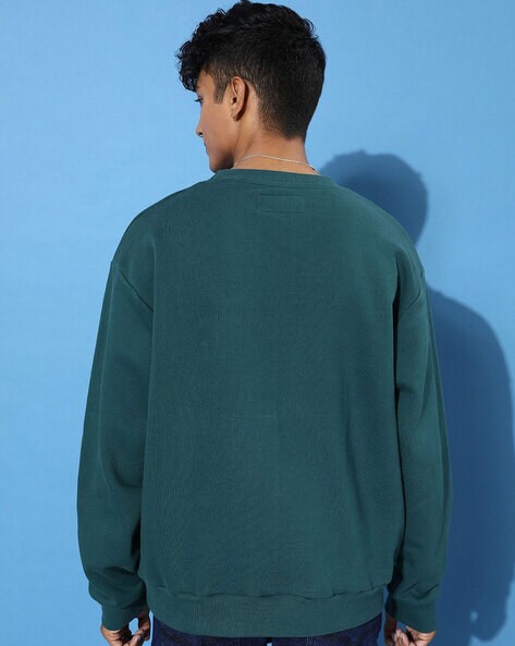 Oversized Fit Sweatshirt - Green - Men