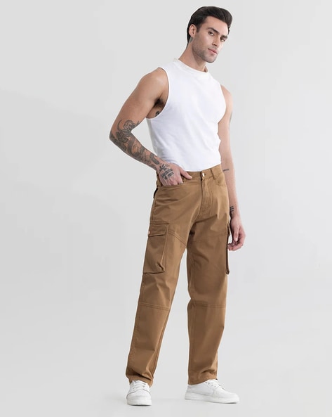 Flat-Front Baggy Fit Cargo Pants