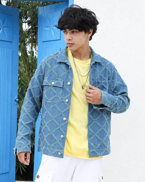 Buy Dark Blue Denim Jacket for Men Online in India -Beyoung