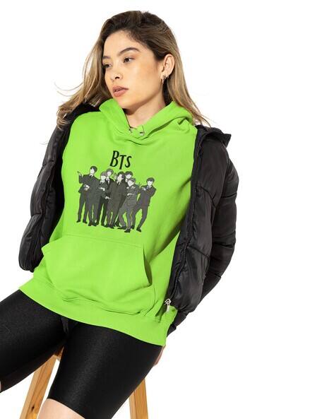 Buy Parrot Green Sweatshirt Hoodies for Women by Broke Memers