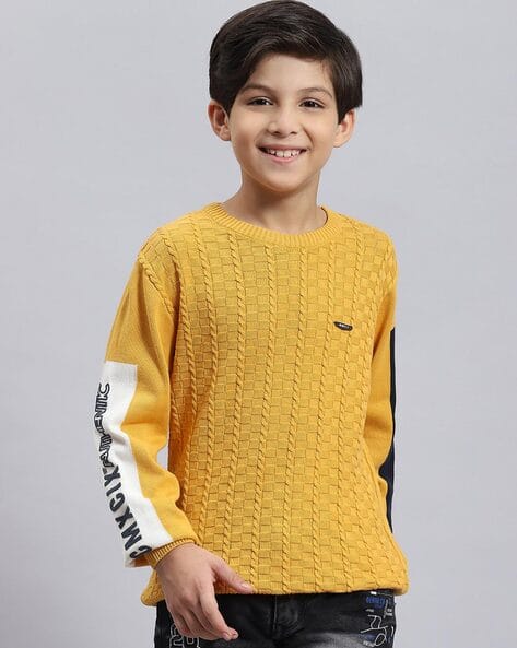 Buy Mustard Sweaters Cardigans for Boys by MONTE CARLO Online