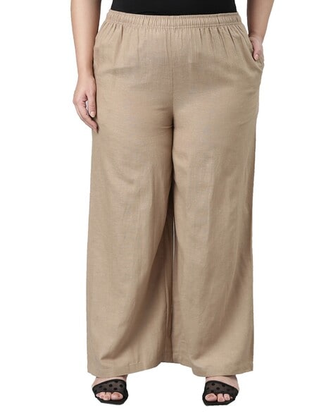 Buy Cream Pants for Women by GO COLORS Online | Ajio.com