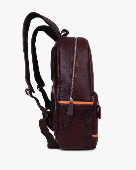 Buy Dark Brown Concealed Compartment Leather Travel Backpack By BRUNE -  Backpacks for Men 6624241 | Myntra