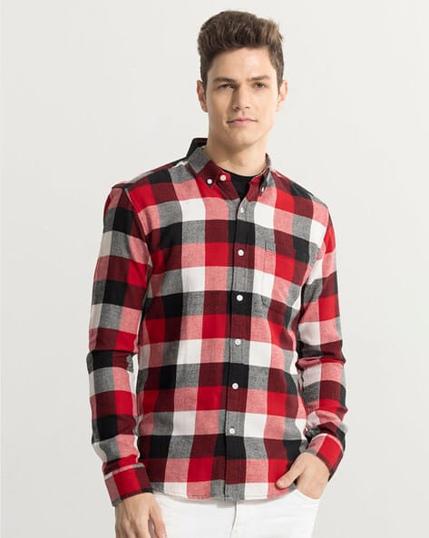 Quadric Flannel Checked Slim Fit Shirt