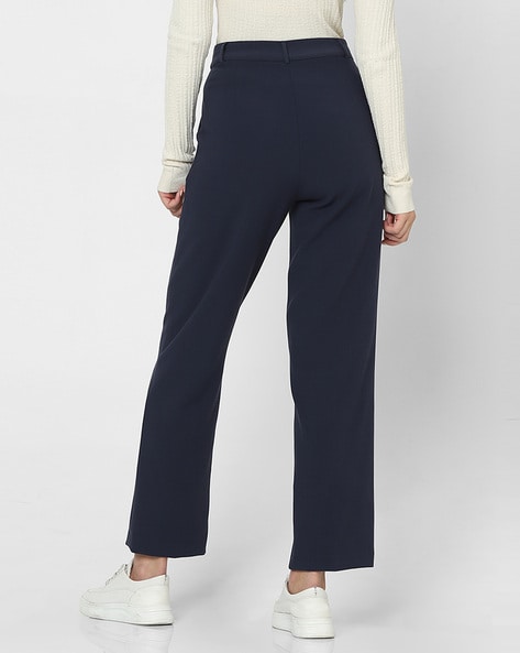 Wide trousers - Navy blue - Ladies | H&M IN