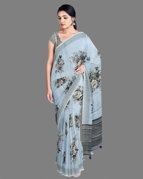 VASTRANAND Printed Saatvika Linen Blend Designer Party Wear Saree, With  blouse piece, 5.5 m (separate blouse piece) at Rs 999 in Surat