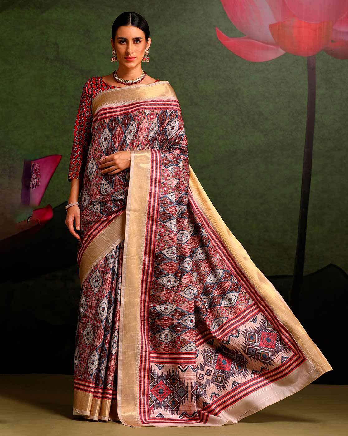 Buy Maroon Sarees for Women by Saree mall Online