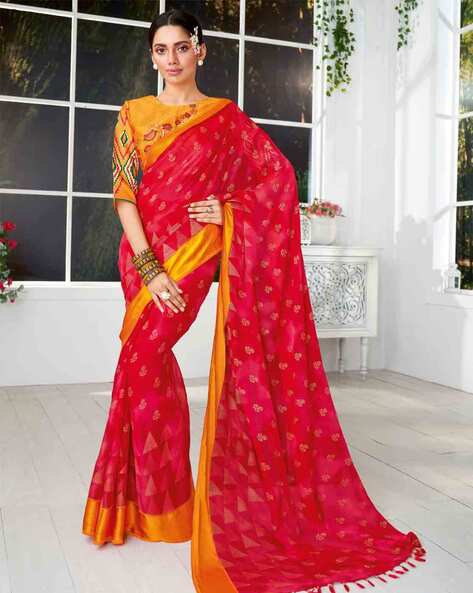 Buy Pink Sarees for Women by Indie Picks Online