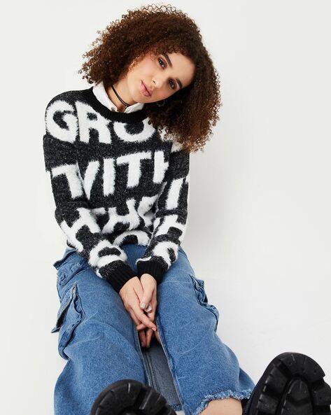 Fuzzy crew outlet neck