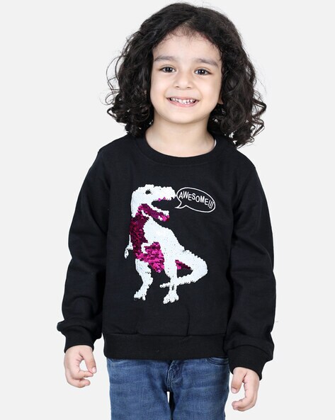 Buy Black Sweatshirts Hoodie for Girls by Bow n Bee Online Ajio