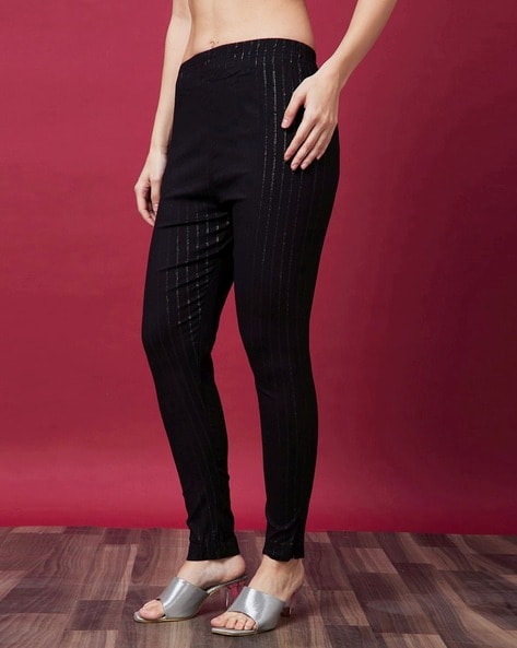 Buy MADARI Cotton Blend Slim Fit Straight Casual Cigarette Pants Trouser  for Girls/Ladies/Women (Black) at Amazon.in