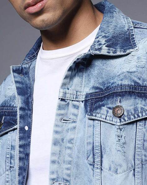 Light Blue Denim Jacket with Light Blue T-shirt Outfits For Men (5 ideas &  outfits) | Lookastic