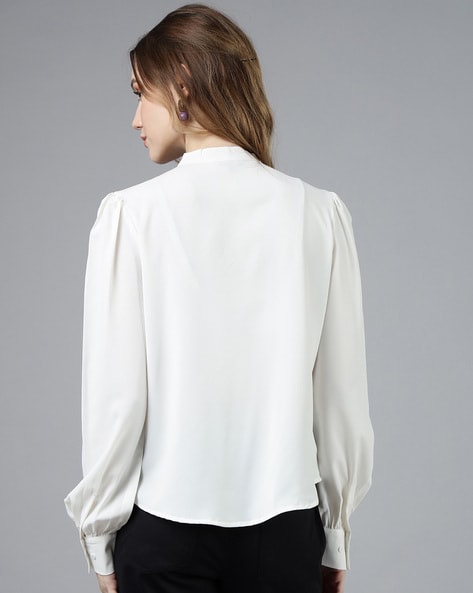 Soft Surroundings Shirt Womens XL White Flowy Cotton Pleat Back