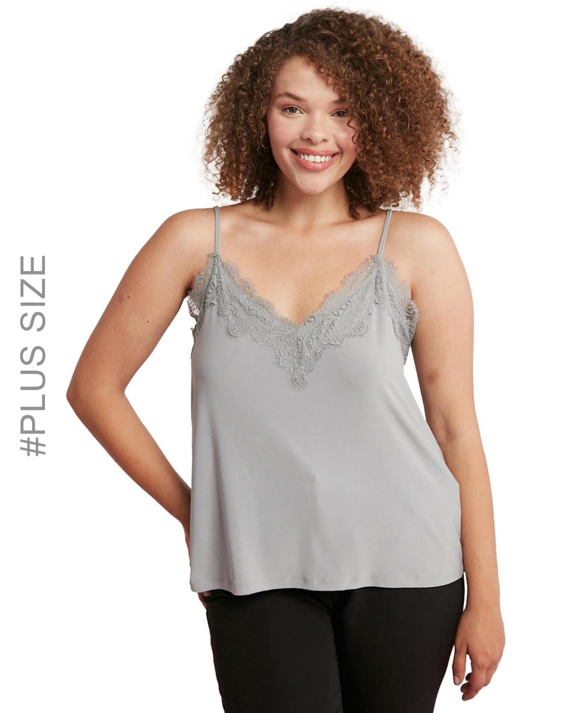 theredthread S framed lace tops gray グレー thered thread S framed lace tops gray Lace detail top - Grey