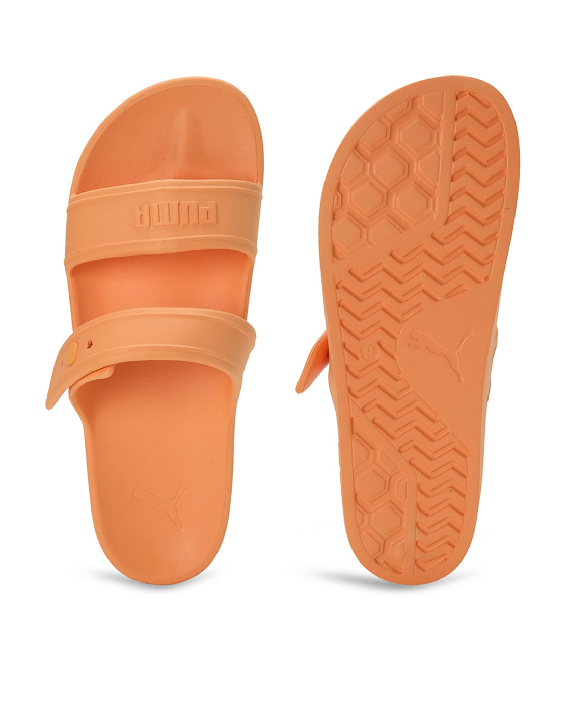 Orange store puma slides