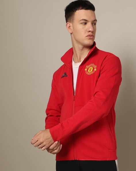 NIKE / ADIDAS Adidas MANCHESTER UNITED 3 STRIPES - Jacket - Men's - red -  Private Sport Shop