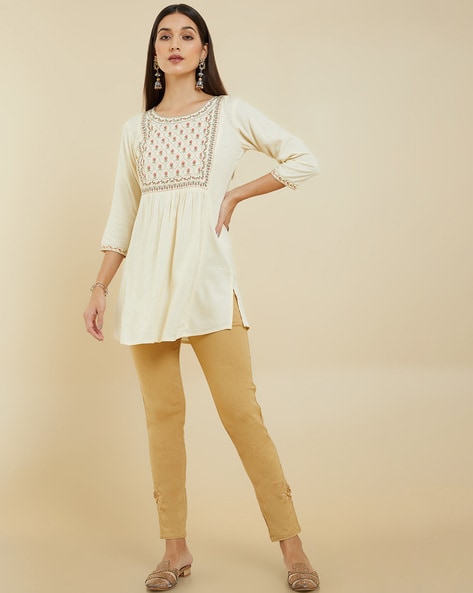 Beige Churidar Collection For Women at Soch