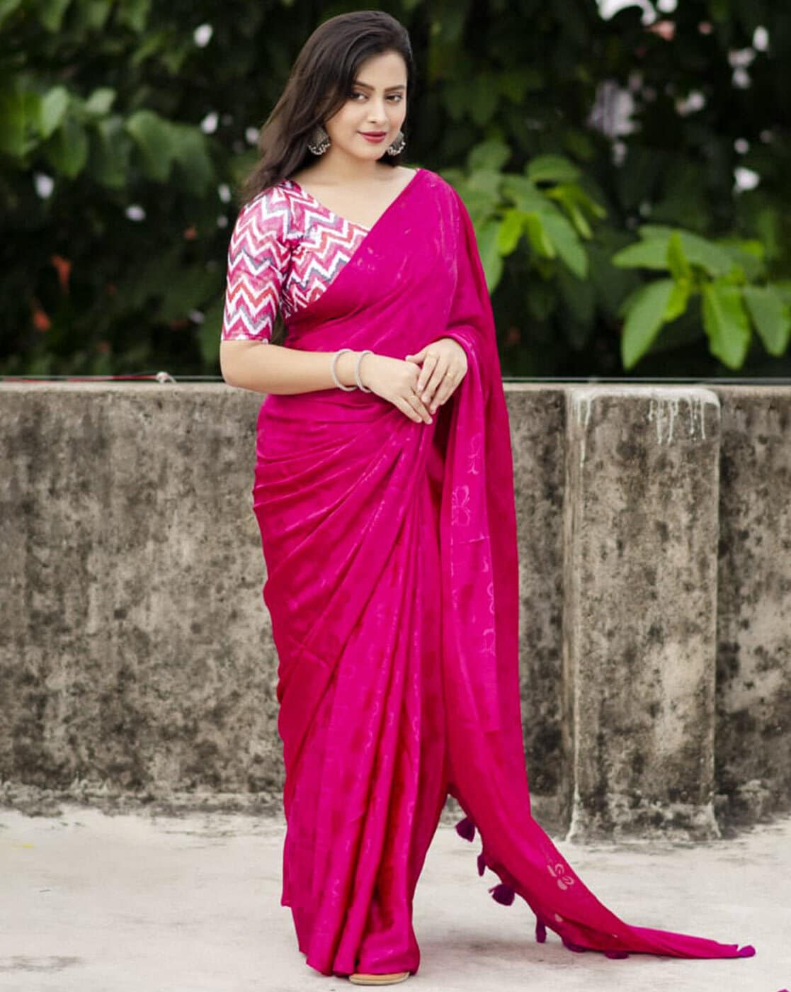 Buy Radiant Pink Saree With Stone Embellishments All Over Kalki Fashion  India