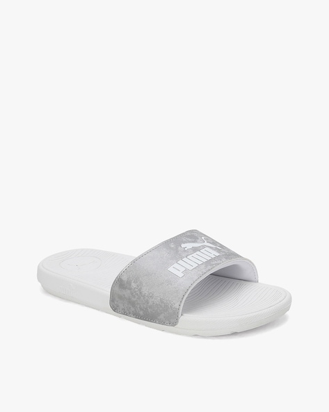 Clear puma slides discount white