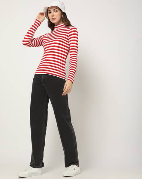 Women Striped Regular Fit Sweatshirt - Main Image