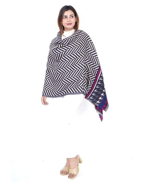 Women Printed Stole with Fringed Hem Price in India