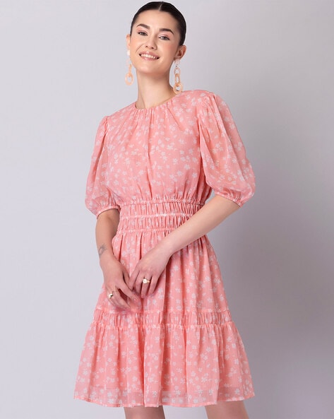 Buy Peach Dresses for Women by FABALLEY Online | Ajio.com