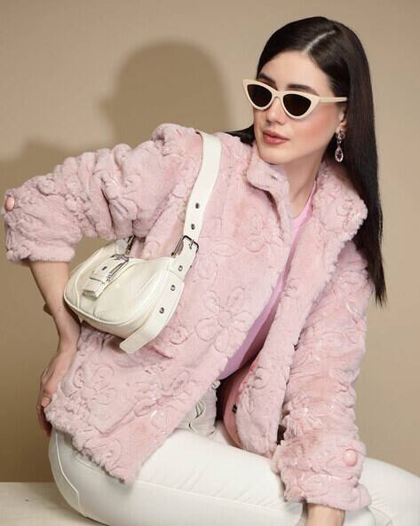 Bomber Jacket Zara Pink Fur Zara Jackets Coats Zara Faux Fur Dusty