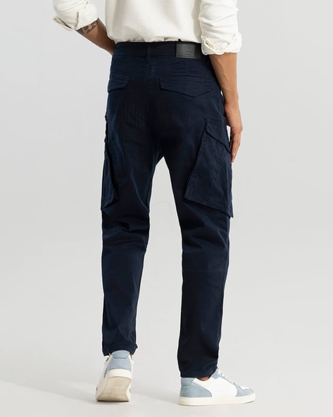 Men Baggy Fit Flat-Front Cargo Pants