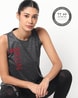 Printed Round-Neck Yoga T-shirt with Raglan Sleeves