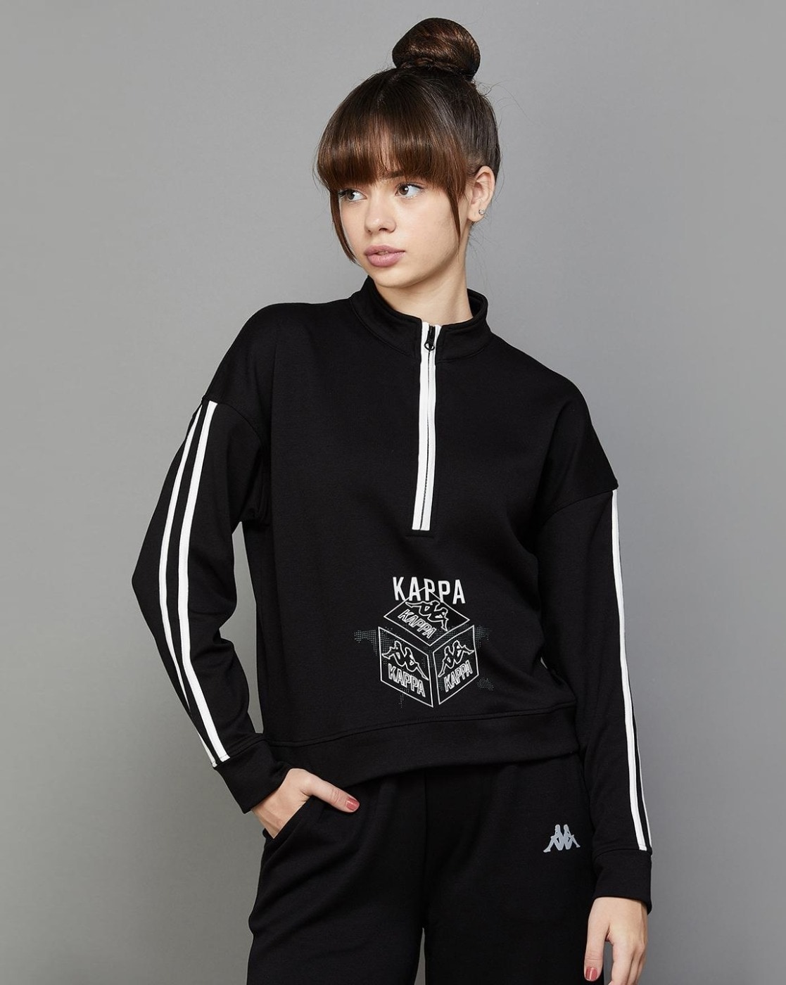 All black 2025 kappa tracksuit