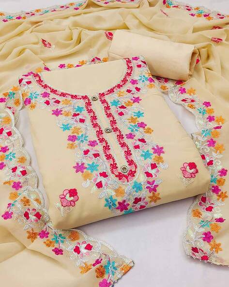 Pink Floral Printed Pure Cotton Salwar Suit