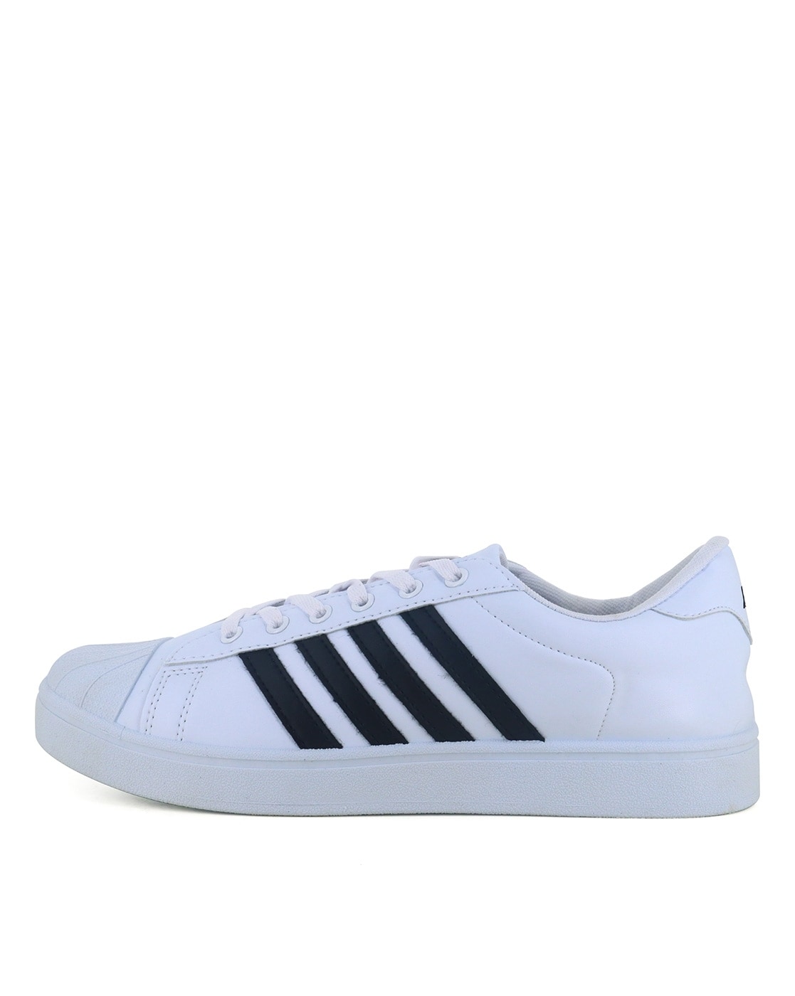 Sparx white shoes with cheap black stripes