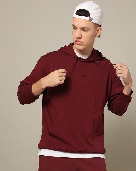 Mens maroon adidas on sale hoodie