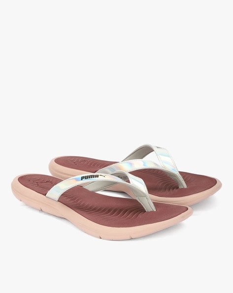 Puma Silvia Logo Print Flip-Flops