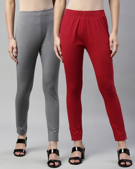 Buy Grey & Red Leggings for Women by MISSIVA Online