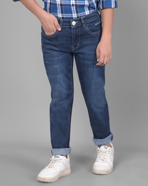 Boys Washed Slim-Fit Jeans