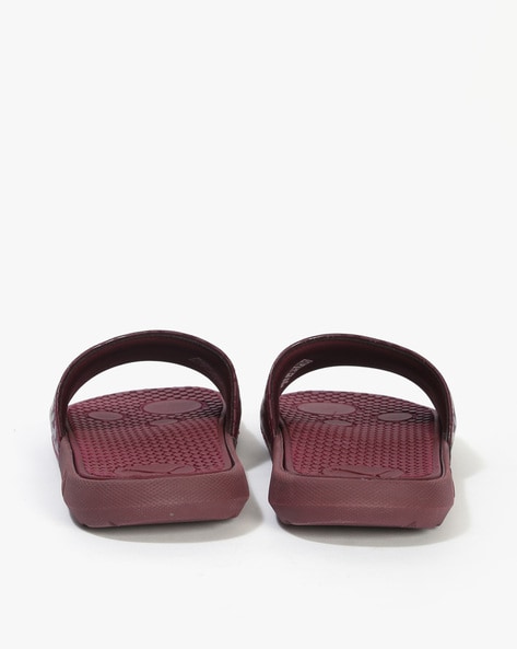 Burgundy puma slides hotsell