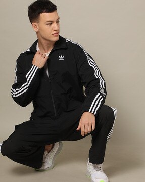 Adidas originals black hot sale panelled track jacket