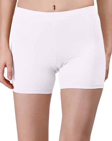 Side-Buttoned Hot Pants with Elasticated Waist