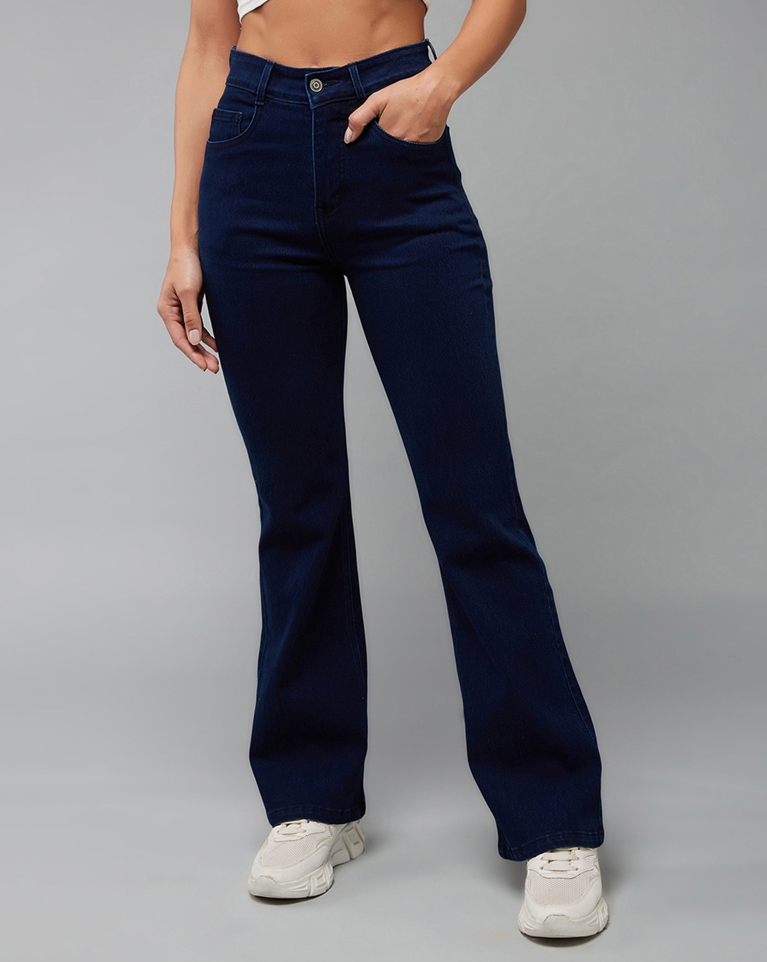 Re High Waist Ladies Bell Bottom Pant at Rs.200/Piece in surat offer by  Deltin Hub