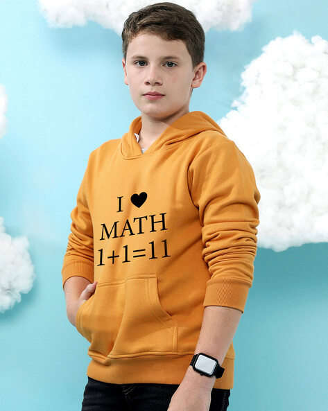 Buy Mustard Sweatshirts Hoodie for Boys by Instafab Online