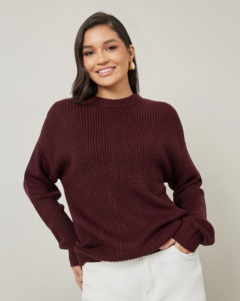 Burgundy hotsell sweaters womens