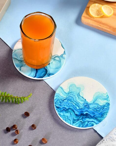 Tayhaa Set of 2 Printed Ceramic Coasters