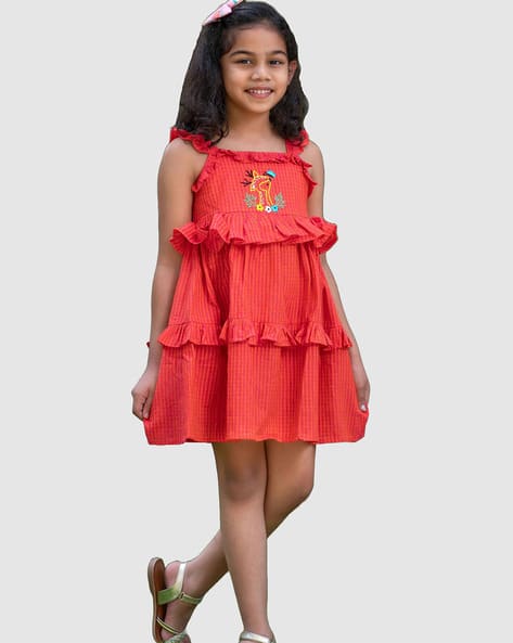 Buy Red Dresses Frocks for Girls by Little Llama Online