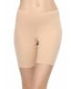 SOIE Mid Rise Soft Polyamide Spandex Knee Length Cycling shorts-Nude