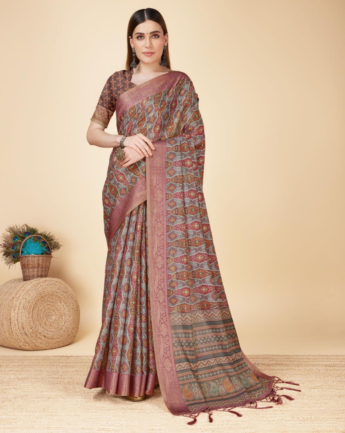 Buy Maroon Sarees for Women by SHAILY Online | Ajio.com