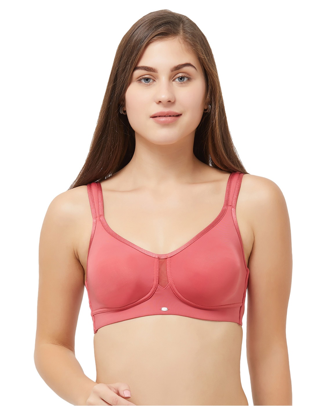 Buy SOIE Women Full Coverage Padded Wired T Shirt Bra with Mesh
